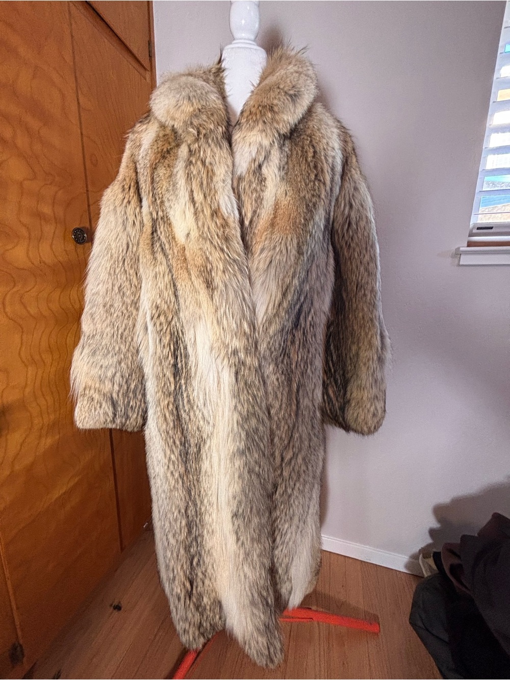 60s-70s Lloyds Genuine Full Length Fur Coat with Shawl Collar